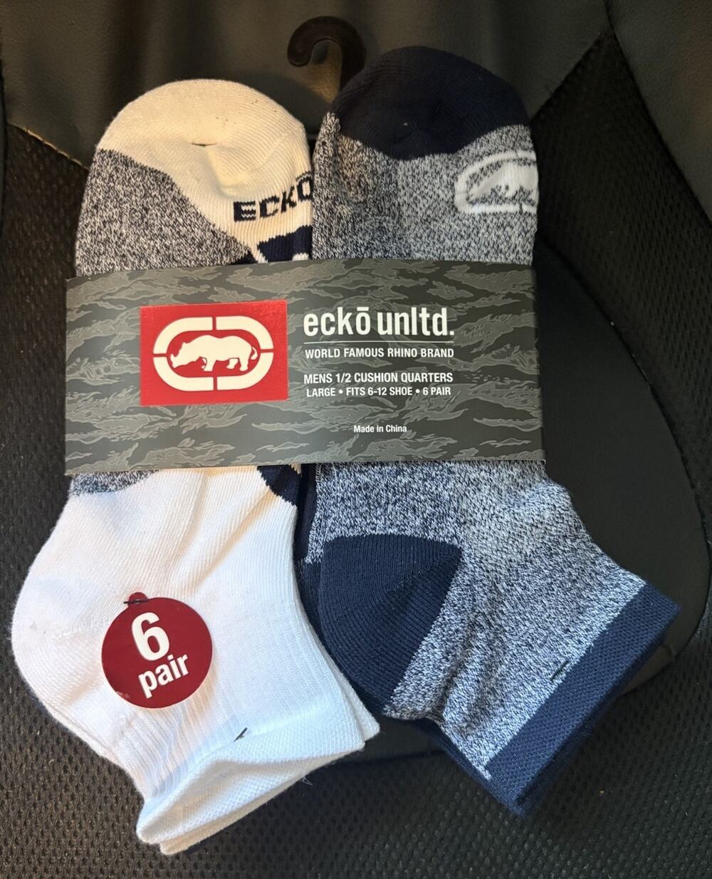 Ecko Unltd. Men's Quarter Athletic Socks Cushioned Multicolor 6 Pairs 10-13